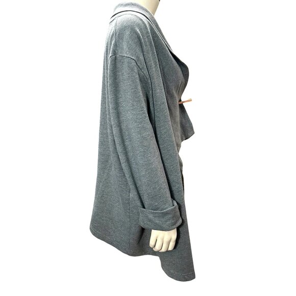 CCC Trendy Chic Gray Open Front High Low Hem Design Cardigan Size Large - Picture 4 of 8